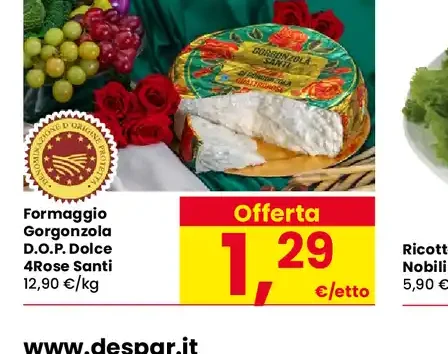 Formaggio Gorgonzola D.O.P. Dolce 4Rose Santi