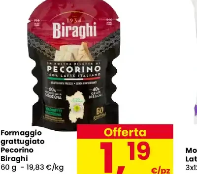 Formaggio grattugiato pecorino Biraghi