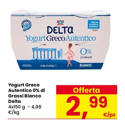 Yogurt greco autentico 0% di grassi Delta
