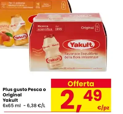 Yakult Plus gusto pesca o original