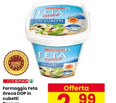 Formaggio feta greca DOP in cubetti Despar