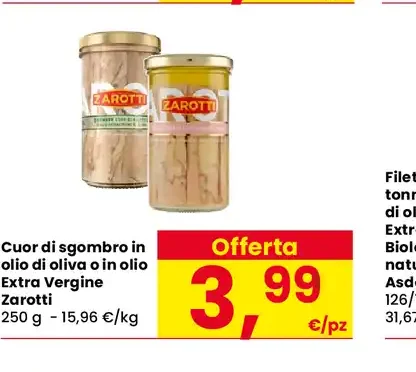 Cuor di sgombro in olio di oliva o olio extravergine Zarotti
