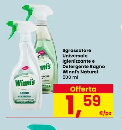 Sgrassatore universale igienizzante e detergente bagno Winni's Naturel