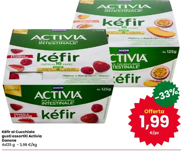Kéfir al cucchiaio gusti assortiti Activia Danone