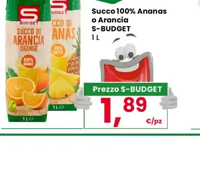Succo 100% ananas o arancia S-Budget
