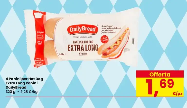 Pane per Hot Dog Extra Long Panini