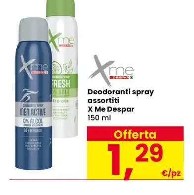 Deodoranti spray assortiti X Me Despar
