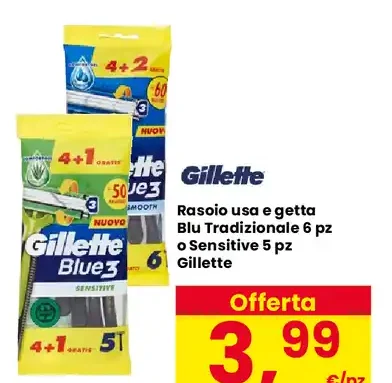 Rasoio usa e getta Blue3 o Sensitive Gillette