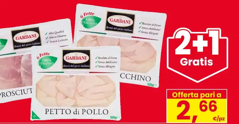 Prosciutto cotto o petto di tacchino/pollo Gardani