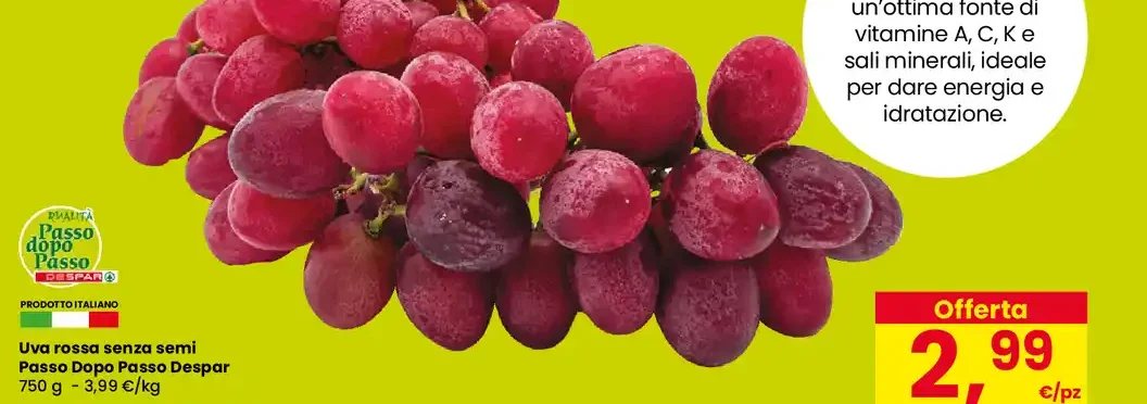 Uva rossa senza semi Passo Dopo Passo Despar