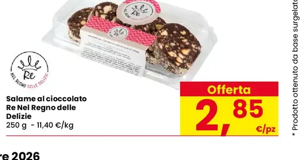 Salame al cioccolato Re Nel Regno delle Delizie