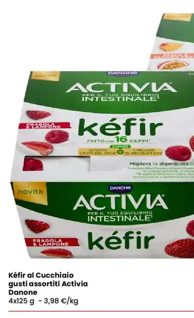 Kéfir al cucchiaio gusti assortiti Activia Danone