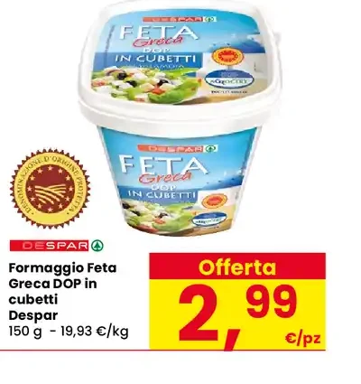 Formaggio Feta Greca DOP in cubetti Despar