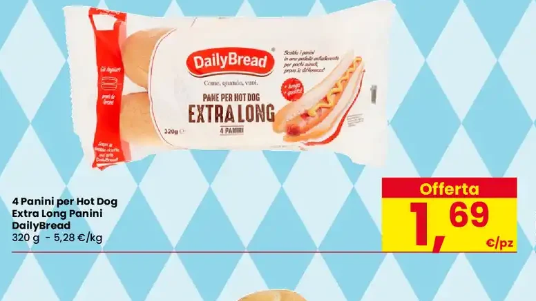 Panini per hot dog Extra Long