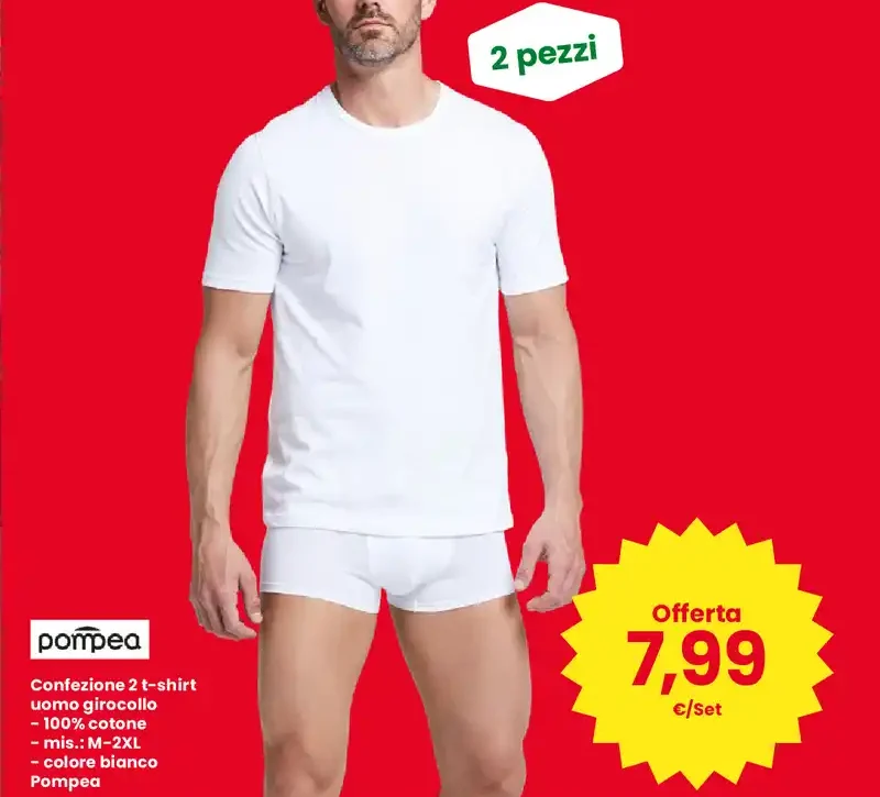 Confezione 2 t-shirt uomo girocollo