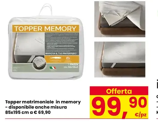 Topper matrimoniale in memory