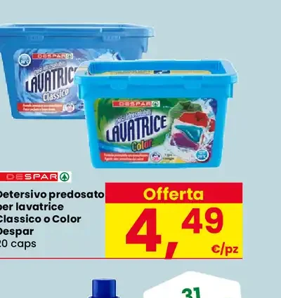 Detersivo predosato per lavatrice Classico o Color Despar