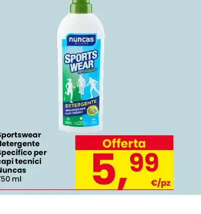 Sportswear detergente specifico per capi tecnici Nuncas