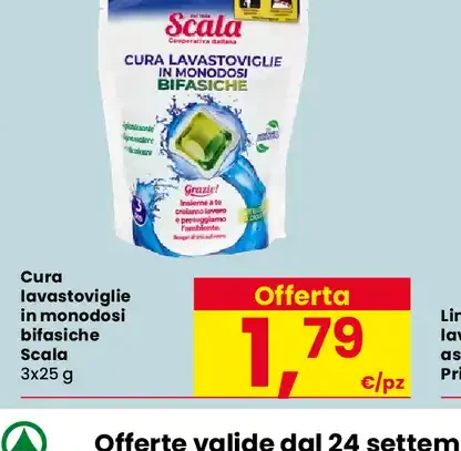 Cura lavastoviglie in monodosi bifasiche Scala