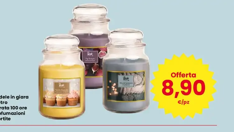 Candele in giara di vetro