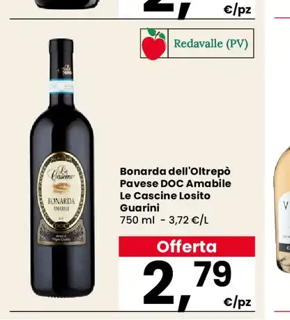 Bonarda dell'Oltrepò Pavese DOC Amabile Le Cascine Losito Guarini