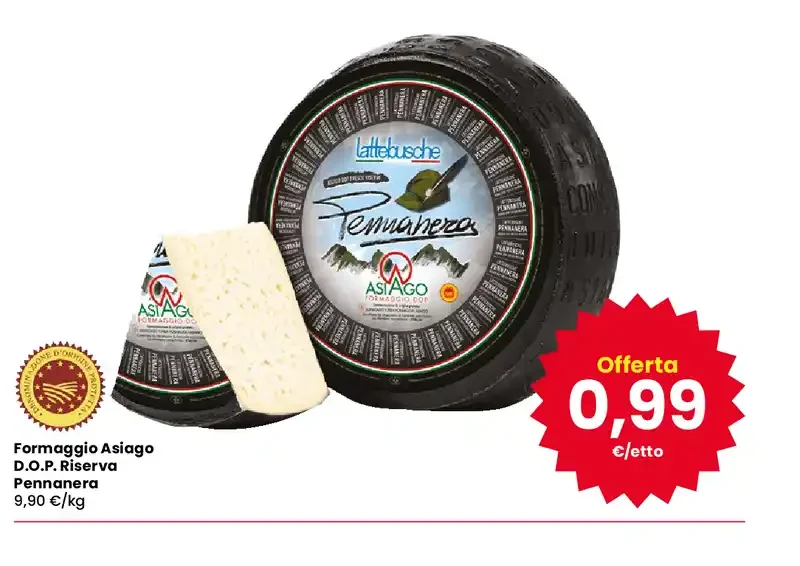 Formaggio Asiago D.O.P. Riserva Pennanera
