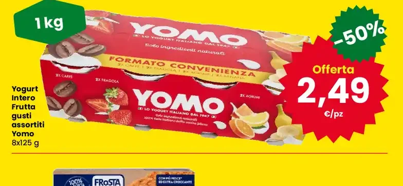 Yogurt intero frutta gusti assortiti