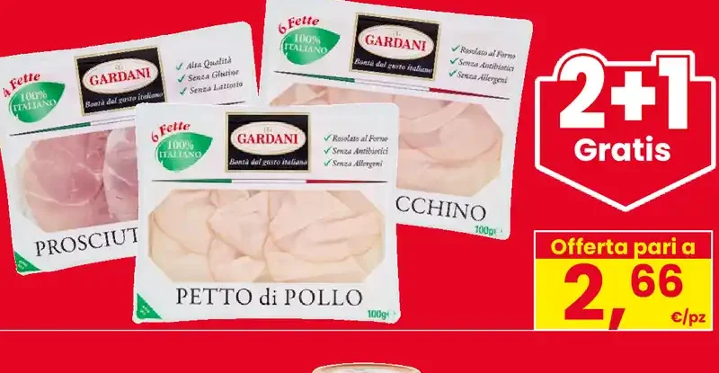 Prosciutto cotto o petto di tacchino o petto di pollo