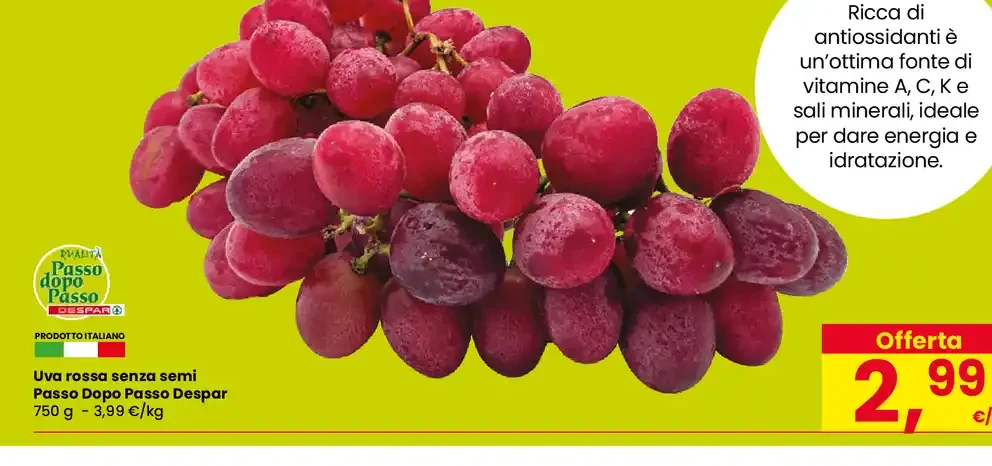Uva rossa senza semi Passo Dopo Passo Despar