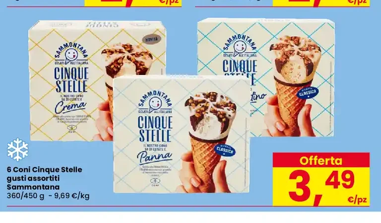 6 Coni Cinque Stelle gusti assortiti Sammontana
