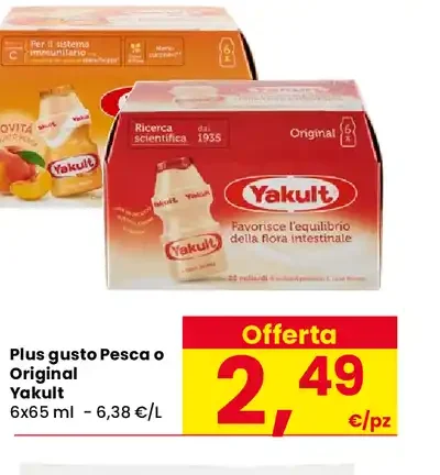 Plus gusto Pesca o Original Yakult