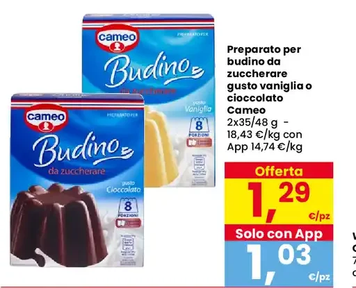 Preparato per budino da zuccherare