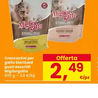 Croccantini per gatto Sterilized gusti assortiti Migliorgatto