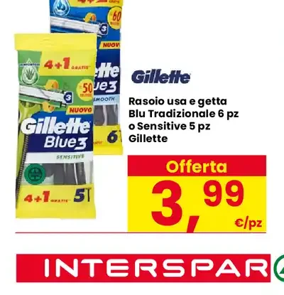Rasoi usa e getta Blu3 Tradizionale o Sensitive Gillette