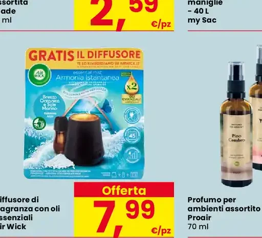 Diffusore di fragranza con oli essenziali