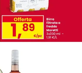 Birra filtrata a freddo Moretti