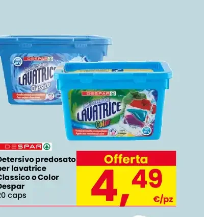 Detersivo pre-dosato per lavatrice Classico o Color Despar
