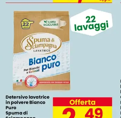 Detersivo lavatrice in polvere Bianco Puro Spuma di Sciampagna