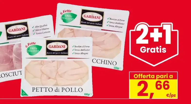 Prosciutto cotto o petto di tacchino/pollo Gardani