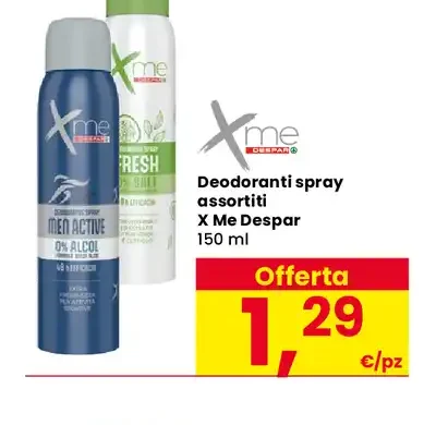 Deodoranti spray assortiti X Me Despar