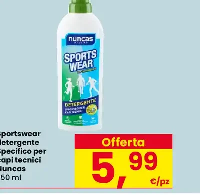 Sportswear detergente specifico per capi tecnici Nuncas