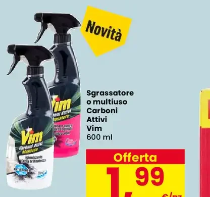 Sgrassatore o multiuso Carboni Attivi Vim