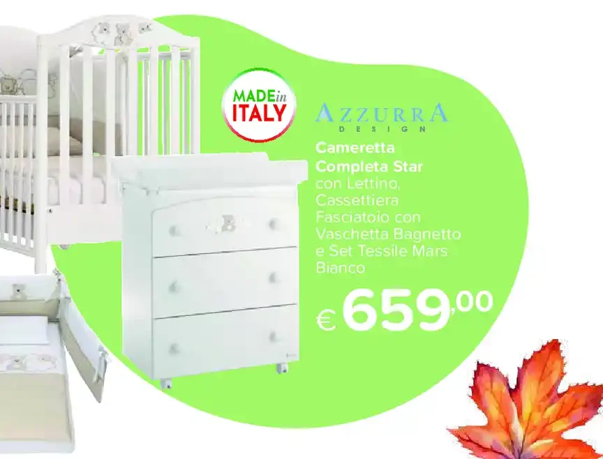 Cameretta completa con lettino e cassettiera