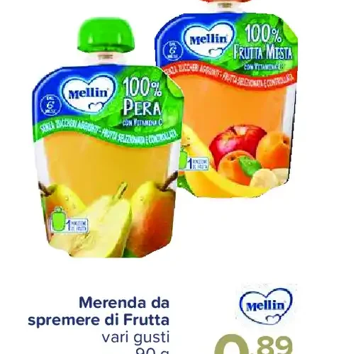 Merenda da spremere di frutta Mellin