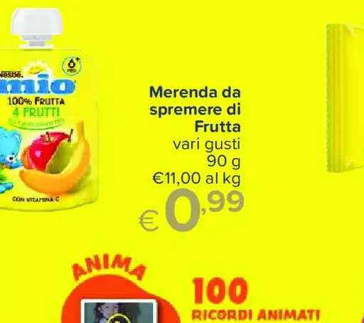 Merenda da spremere di frutta Mio