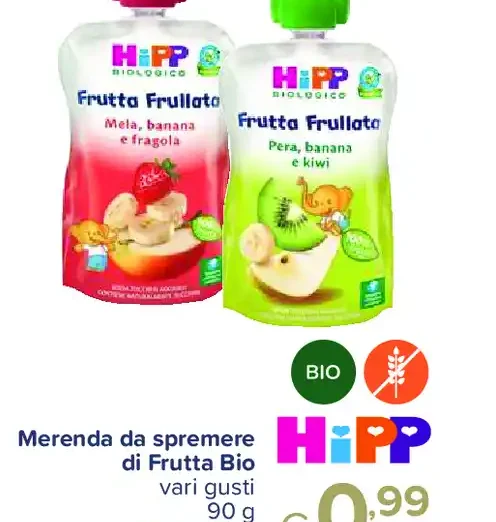 Merenda da spremere di frutta bio