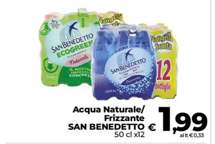 Acqua naturale/frizzante San Benedetto
