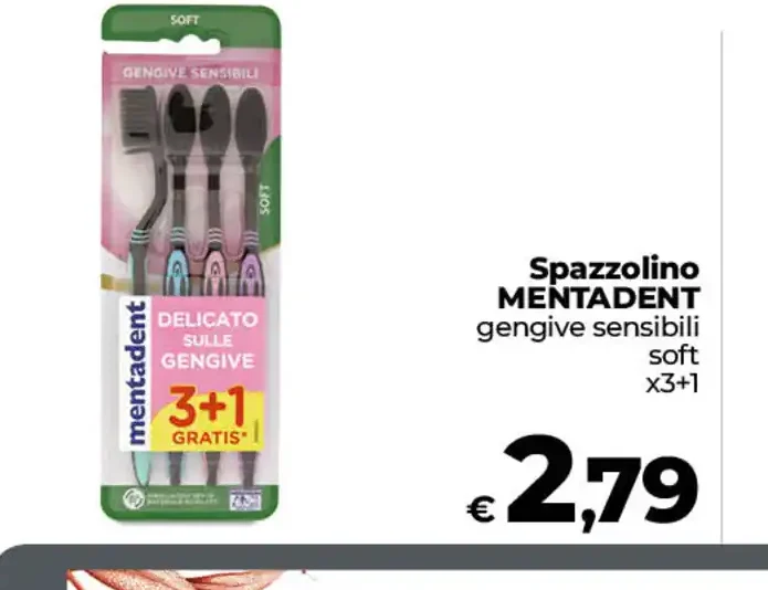 Spazzolino Mentadent gengive sensibili soft