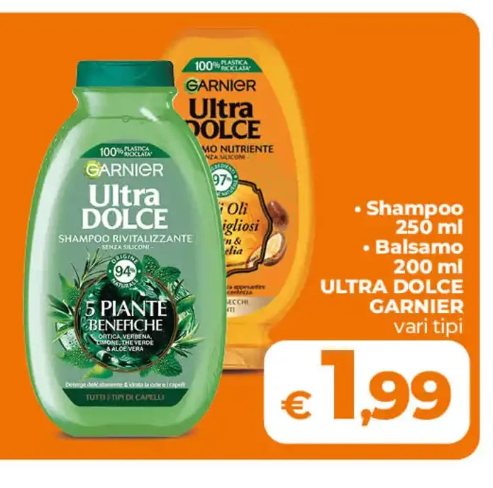 Shampoo o balsamo Garnier Ultra Dolce