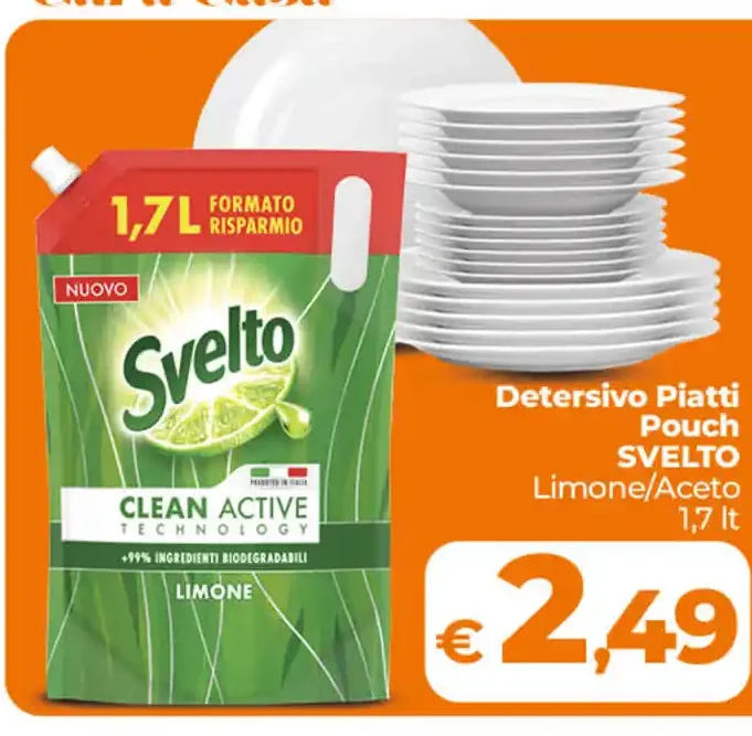 Detersivo piatti pouch Svelto Limone/Aceto